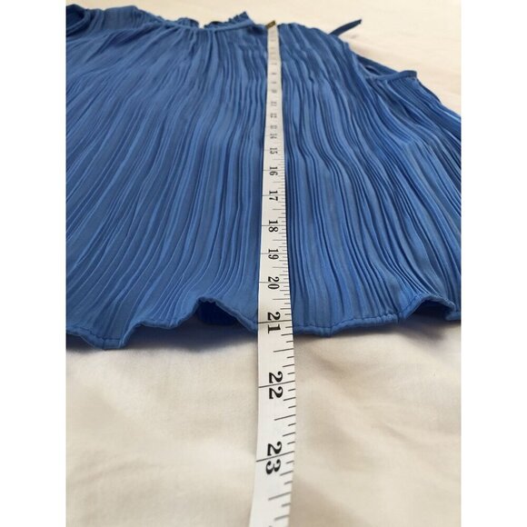 Zara Women's Sleeveless Pleated Top XS Blue Tie-Back Going Out Top Office Career - Picture 5 of 5